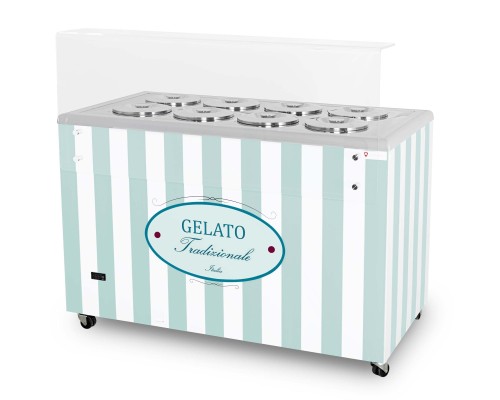 Dystrybutor do lodów GELATO POZETTI 8 PASTEL BLUE