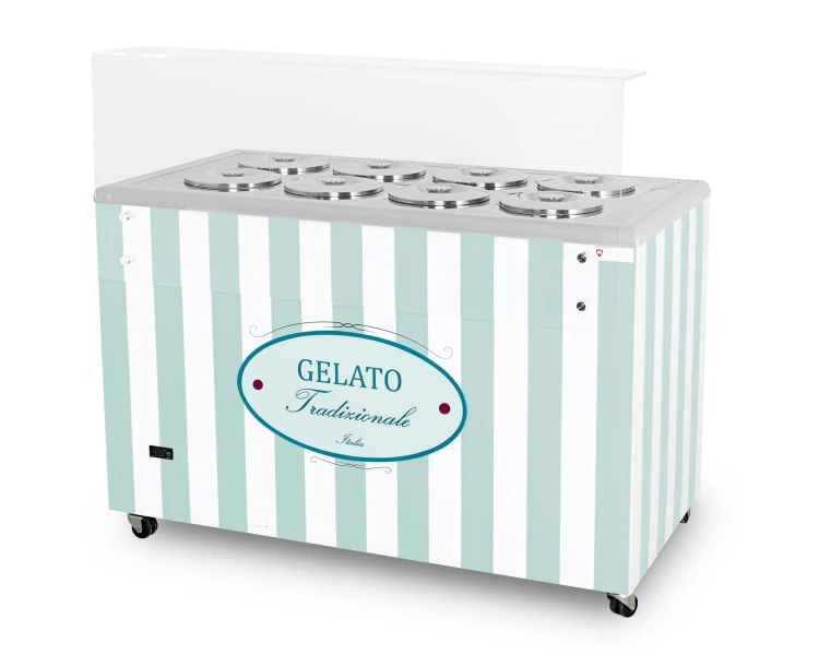 Dystrybutor do lodów GELATO POZETTI 8 PASTEL BLUE