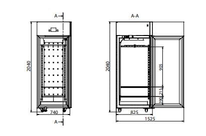 Profesjonalna szafa chłodnicza PRO C 700 SEASONING 519 l