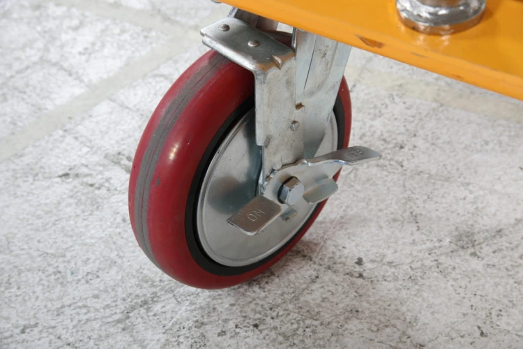 Żółty stół podnośny hydrauliczny o wysokości 430-1220 mm