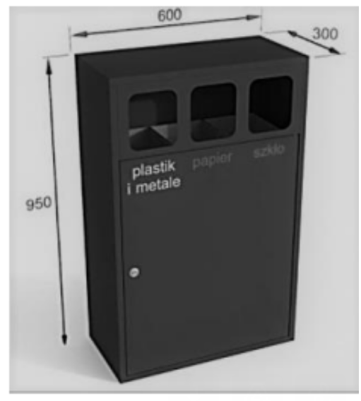 Kosz Etna Mini III 3x30 l jednokolorowy do segregacji odpadów