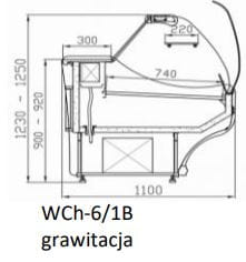 Lada chłodnicza WEGA 1800 z chłodzeniem grawitacyjnym