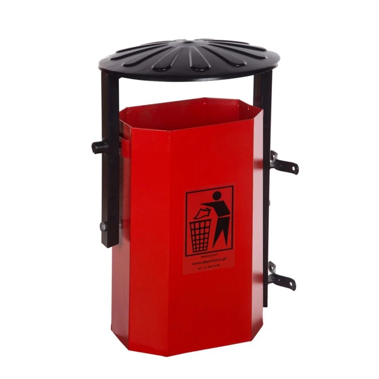 Kosz parkowy KACPER K-2 35 l do montażu na słupku