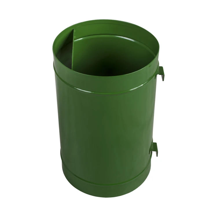 Metalowy kosz miejski KACPER 35 l na słupku