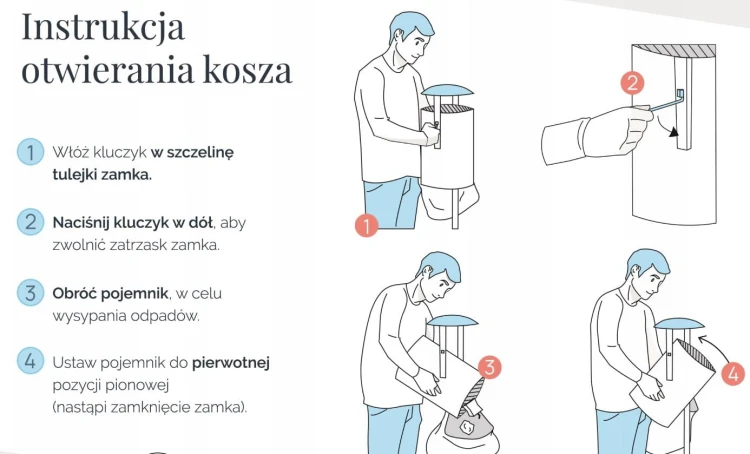 Kosz zewnętrzny KACPER 35 l malowany proszkowo