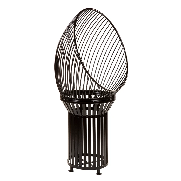Stalowy kosz na ścieżkę rowerową K-SR 60 l