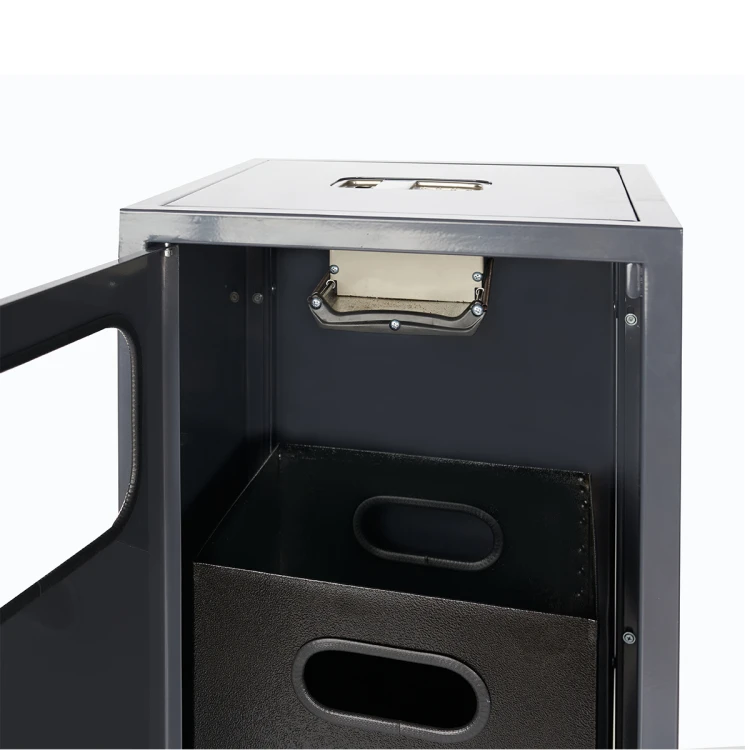 Metalowy kosz zewnętrzny Pluton 60 l malowany proszkowo