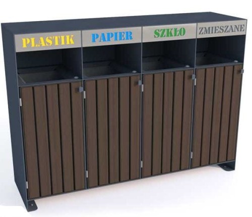 kosz na śmieci, do segregacji,  Ajaks 4 frakcje