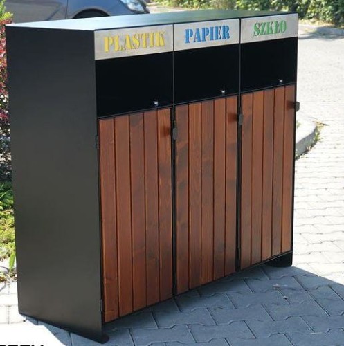 Zewnętrzny kosz do segregacji Ajaks I z 4 pojemnikami po 80 l