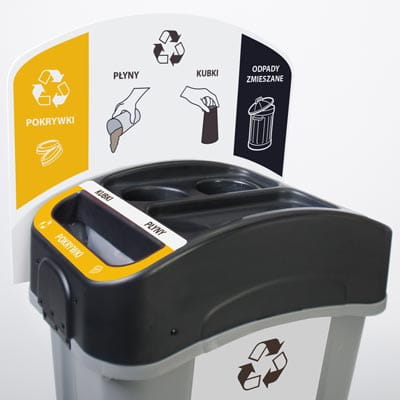 Kosz do segregacji kubków Eco Nexus z tubami na 120 kubków