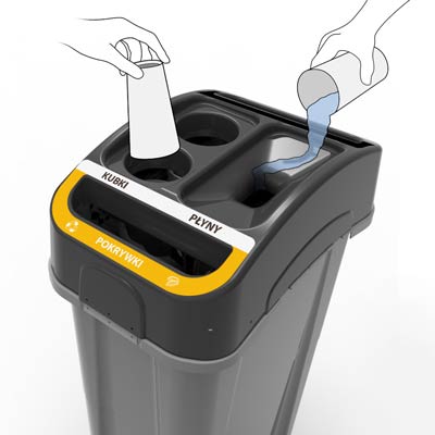 Pojemnik do kubków Eco Nexus z bocznymi komorami na odpady