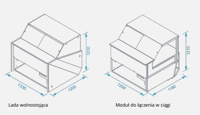 Lada chłodnicza RAPA FISH 135/120 z agregatem wewnętrznym