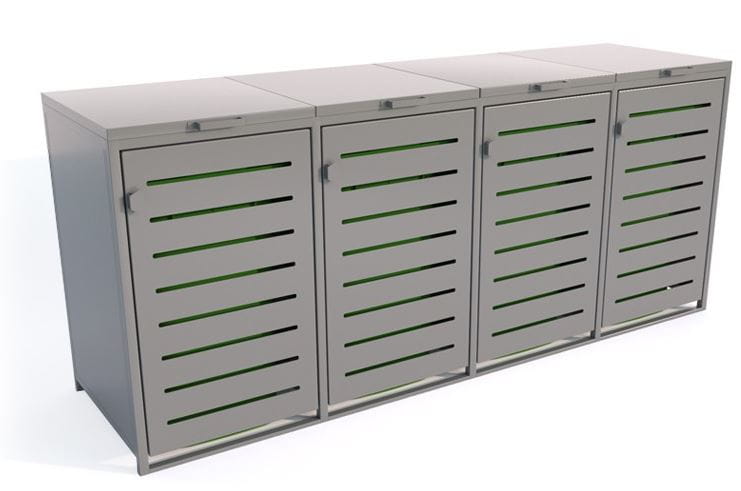 Osłona na pojemniki na odpady 4x240 l stal ocynkowana
