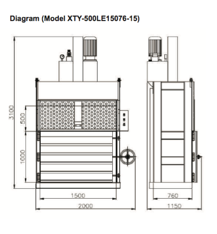 Prasa do odpadów XT Pack XTY-LE bela 150-700 kg