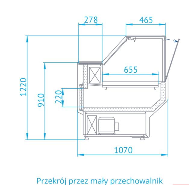 Lada chłodnicza RAPA L-F Max 202/107 do ekspozycji nabiału