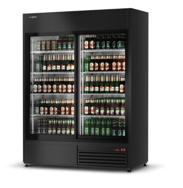 Szafa chłodnicza przeszklona SCh-SR 1600/WH czarna 1333 l