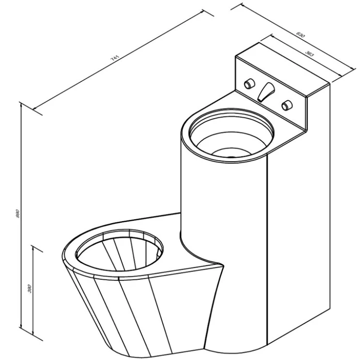 Zestaw sanitarny lewy kompakt WC z umywalką matowy