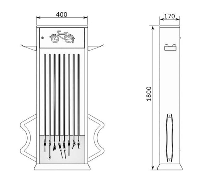 stacja naprawcza do rowerów, mała architektura miejska, parking rowerowy.JPG