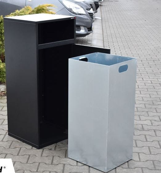 Stalowy kosz na odpady Apis 120 l jednostronny wrzut