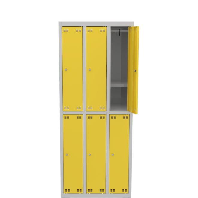 Metalowa szafka szkolna 6-drzwiowa SLIM 73,5 x 180 cm