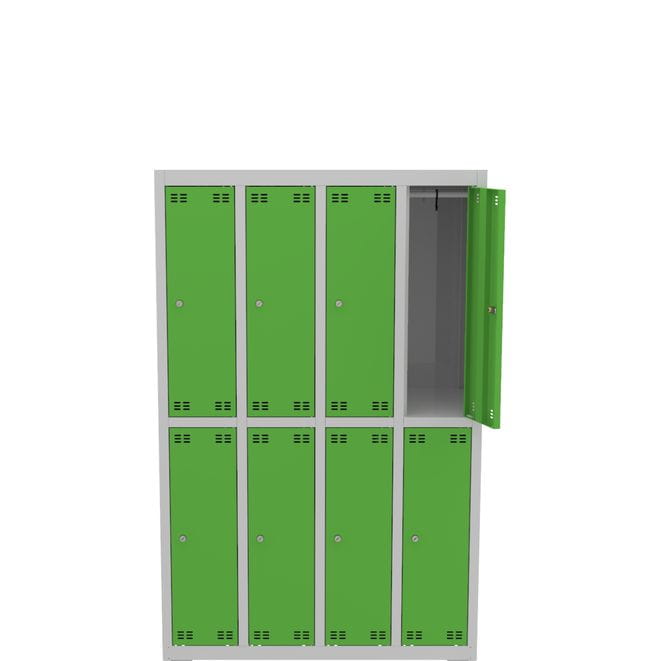 Metalowa szafka szkolna SLIM 8 skrytek wysokość 150 cm
