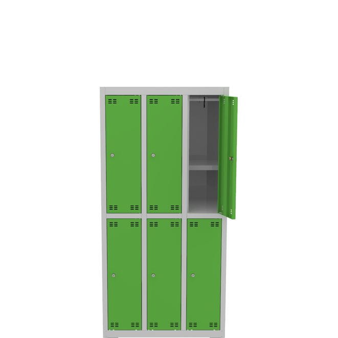 Szafka skrytkowa szkolna 6-drzwiowa SLIM wysokość 150 cm