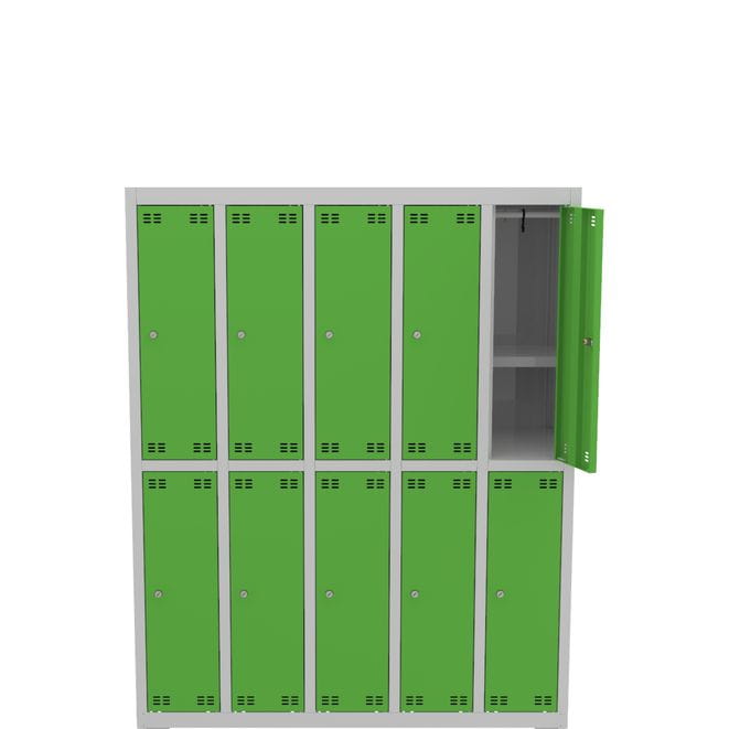 Metalowa szafka szkolna SLIM 10-drzwiowa 120,5 cm