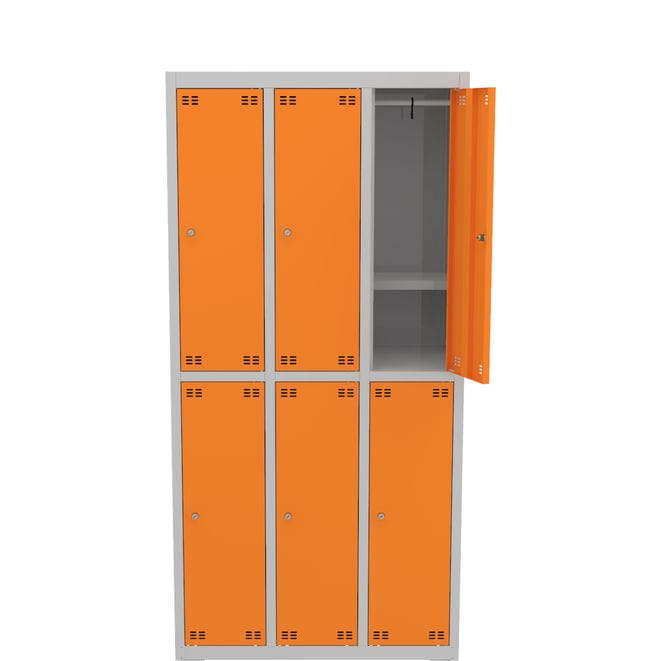 Metalowa szafka szkolna 6-drzwiowa 88,5x180 cm
