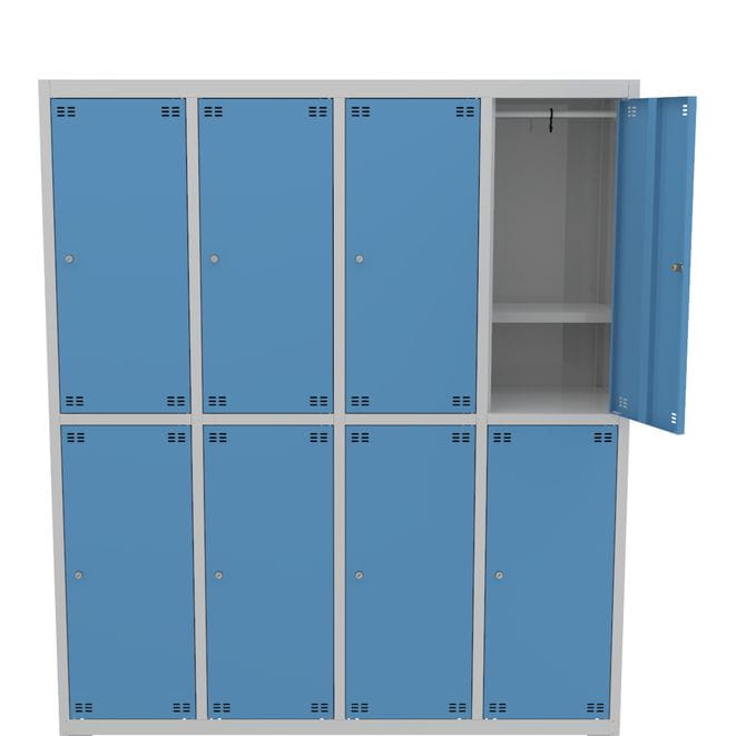 Metalowa szafka szkolna 8-drzwiowa 157 cm
