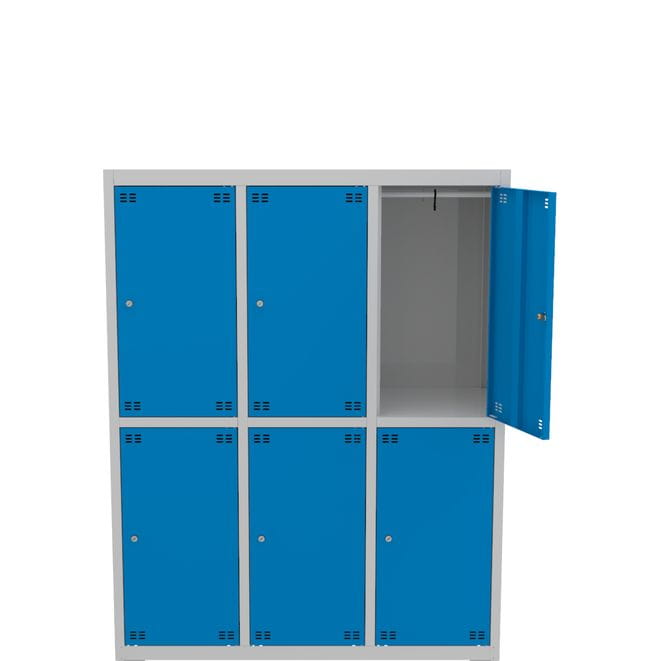 Metalowa szafka skrytkowa szkolna 6-drzwiowa 118,5 cm