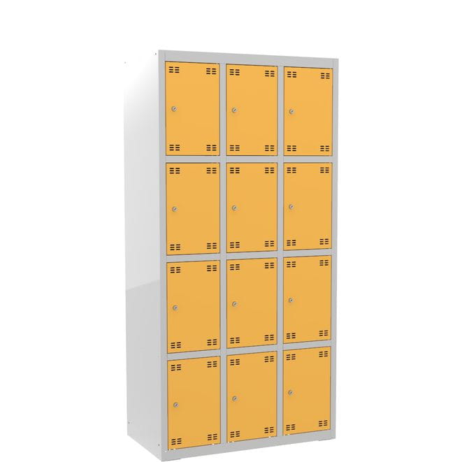 Metalowa szafka skrytkowa PROFI B12/4 szara RAL 7035
