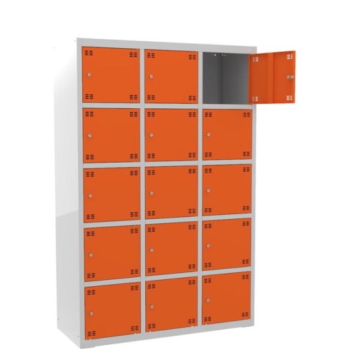 Szafka skrytkowa PROFI B15/5 15-drzwiowa szara