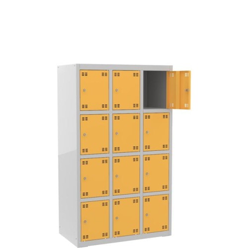 Szafka skrytkowa PROFI B12/4 12-drzwiowa szara