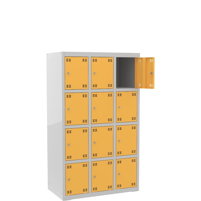 Szafka skrytkowa PROFI B12/4 12-drzwiowa szara