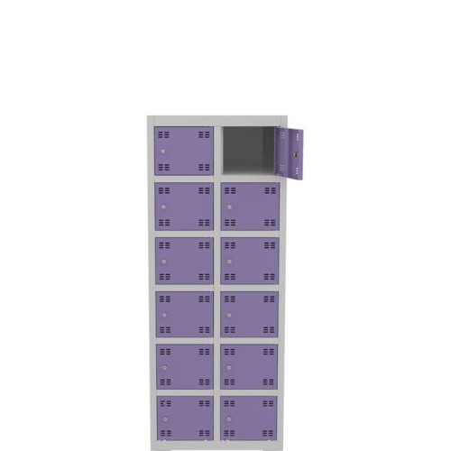 Metalowa szafka skrytkowa PROFI B12/6 szara RAL 7035