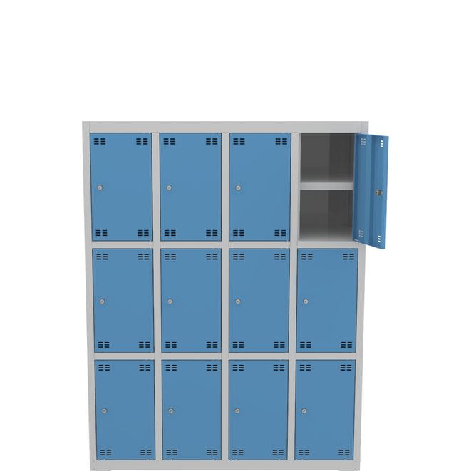 Metalowa szafka skrytkowa PROFI B12/3 szara RAL 7035