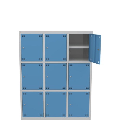 Metalowa szafka skrytkowa PROFI B9/3 szara RAL 7035