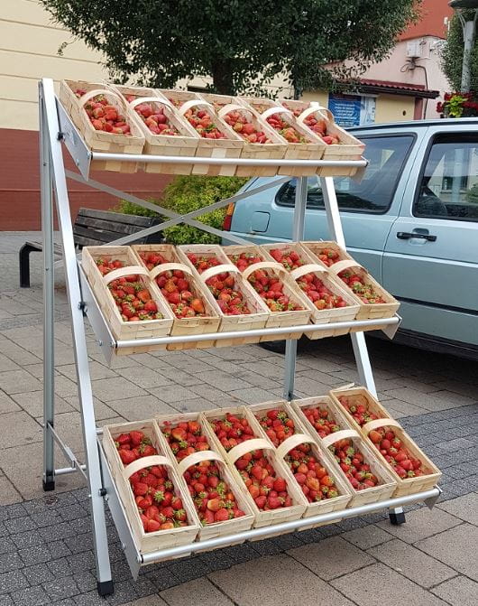 stojak wystawowy na owoce i warzywa, składany, producent.JPG