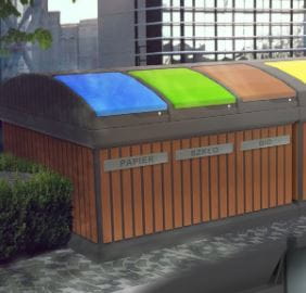 Dwukomorowy pojemnik półpodziemny na odpady 2 x 2,6 m3