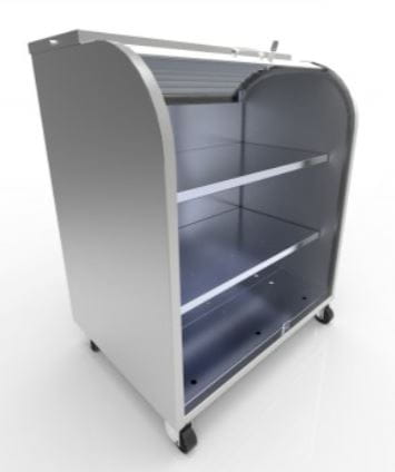 Szafa ekspozycyjna na stację paliw z aluminiową roletą