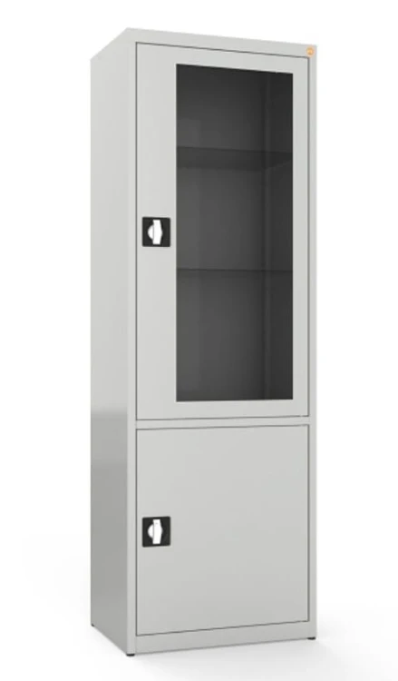 Szafa medyczna dwudzielna, dwukomorowa, drzwi górne przeszklone MDW 1s .jpg