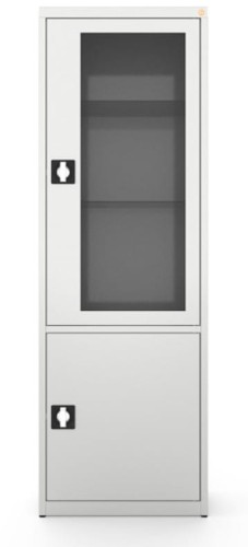Szafa medyczna dwudzielna, dwukomorowa, drzwi górne przeszklone MDW .jpg