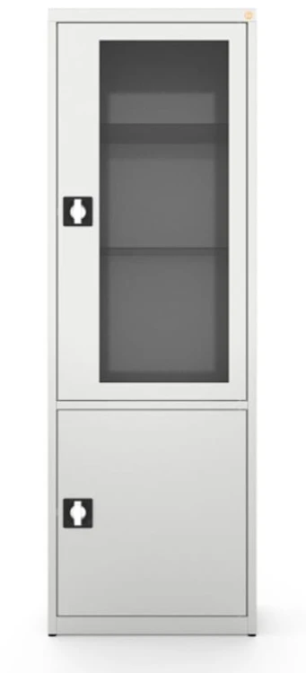 Szafa medyczna dwudzielna, dwukomorowa, drzwi górne przeszklone MDW .jpg