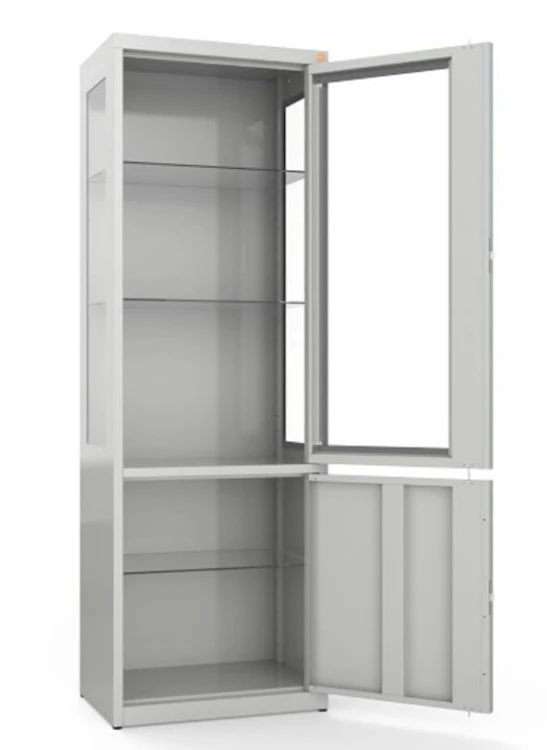 Szafa medyczna dwudzielna, dwukomorowa, drzwi górne i boki przeszklone MDBW1s .jpg
