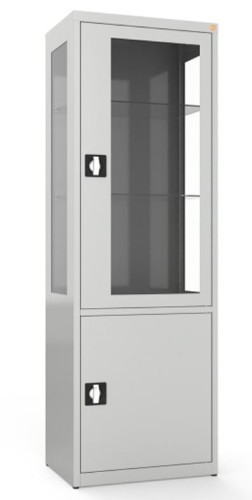 Szafa medyczna dwudzielna, dwukomorowa, drzwi górne i boki przeszklone MDBW 1s .jpg