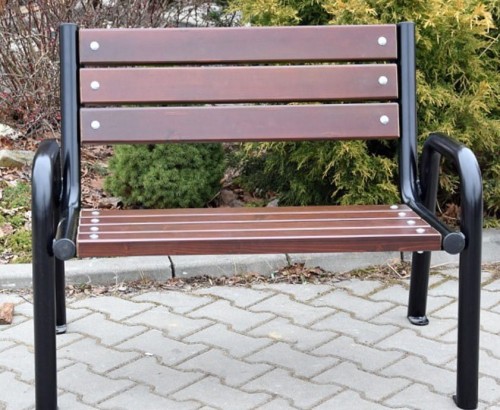 Ławka ogrodowa Promyk II mini z drewna i stali