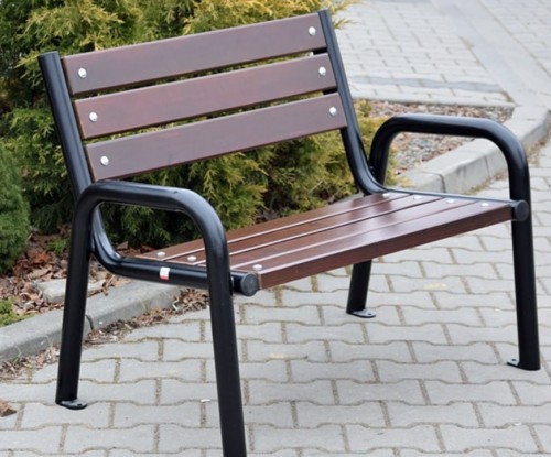 Ławka miejsko-ogrodowa Promyk II mini stal nierdzewna