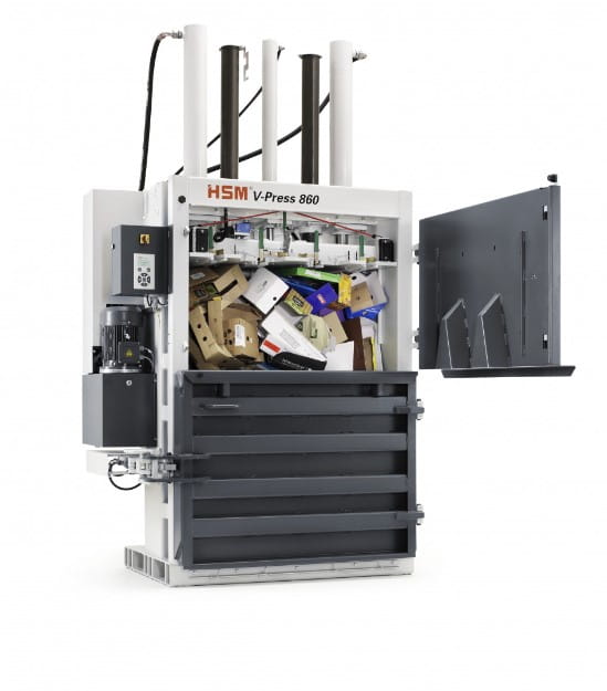 Belownica, prasa do makulatury folii pionowa HSM V-Press 860 L, bela 460 .jpg