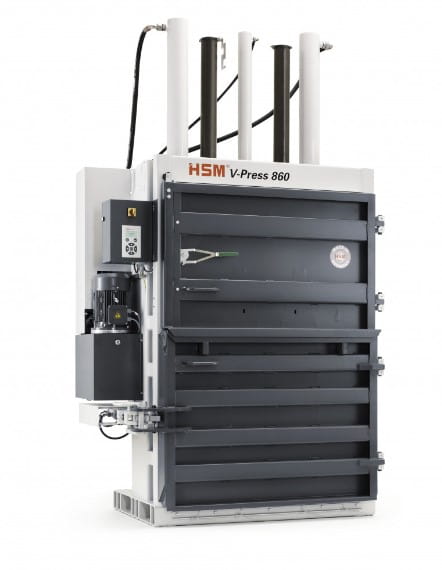 Belownica, prasa do makulatury folii pionowa HSM V-Press 860 L, bela 460 kg .jpg
