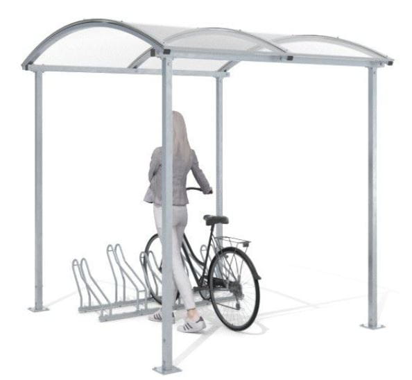 wiata rowerowa zabudowana, zadaszona, mała architektura, producent, wiata rowerowa na 5 stanowisk.JPG